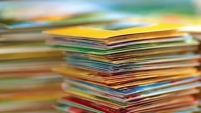 Closeup medium shot showing detailed custom die cutting of brochures highlighting smooth edges and complex designs for marketing materials.