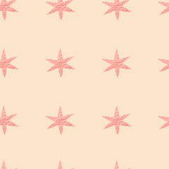 Seamless star pattern. Endless starry background, texture with rough sparkles. Repeating print, backdrop design.