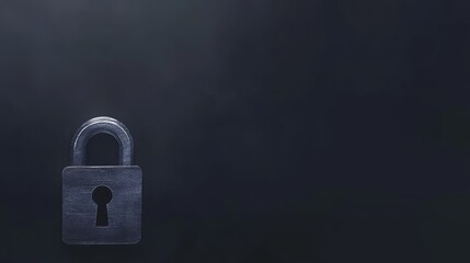 Secure lock on black background for protection close up of secure lock symbolizing safety and protection