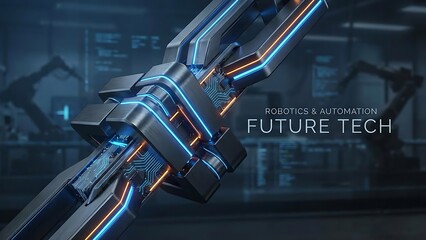An abstract technology background featuring fiber optic cables and light spots integrated with a digital CPU chip on a high-tech electronic motherboard system for modern engineering and manufacturing
