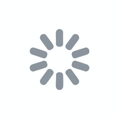 Obraz premium A gray loading symbol with ten rectangular shapes arranged around a center
