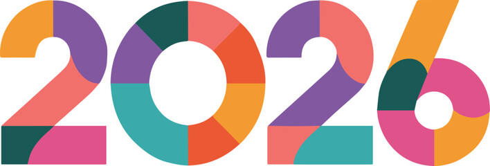 2026 bold segmented numerals headline for poster and web banner