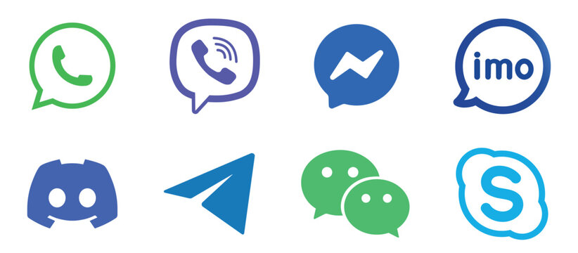 Messenger and chat icons vector set