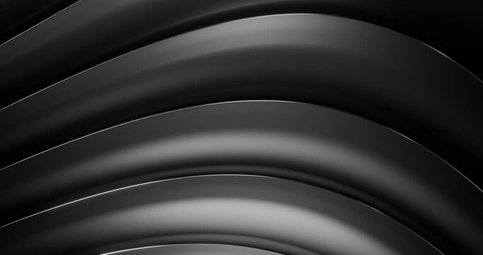 Metallic Silver Abstract Waves Background with Smooth Deceleration Motion