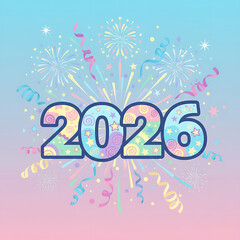Obraz premium Colorful design to welcome the new year