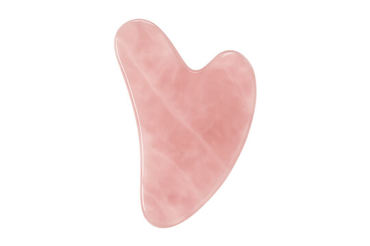 Rose quartz facial gua sha tool for skincare massage