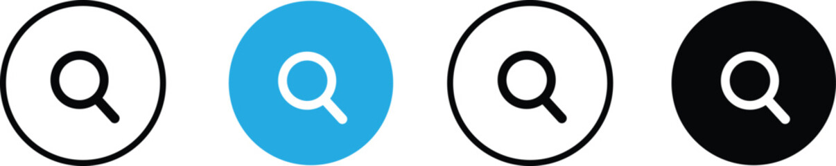 Search Magnifying Glass Icons Set