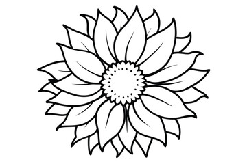 Fototapeta premium sunflower silhouette line art vector illustration