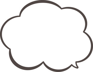 茶色の雲の形をしたふきだし。広いテキストスペースがある。