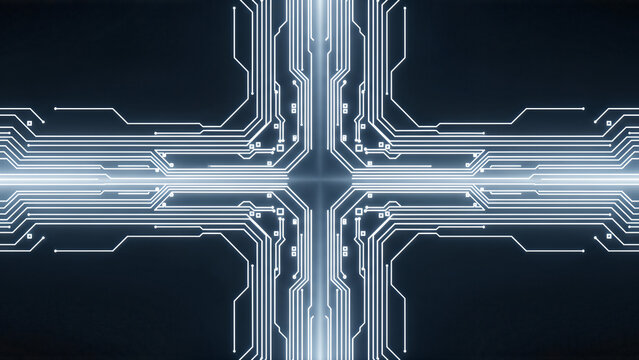 Abstract circuit board design digital technology connection concept illustration - Powered by Adobe