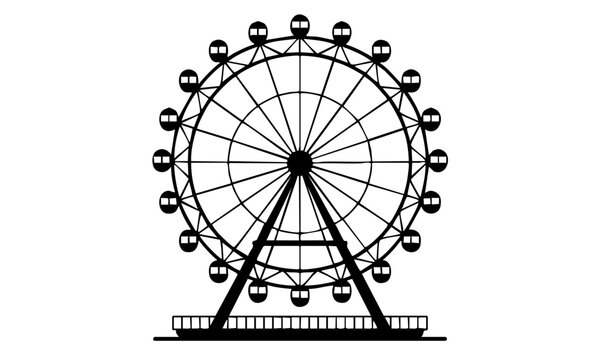 carnival ferris wheel icon silhouette vector illustration