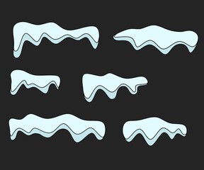 Snow caps colorfull collection vector,colorful snow caps design vector,set snow caps design illustration,set snow caps icon vector 