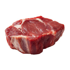 Fototapeta premium Raw ribeye steak isolated on transparent background with marbling