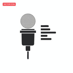 An illustration depicting a microphone and a graph or chart