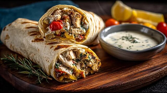 Chicken Shawarma Wrap With Garlic Sauce