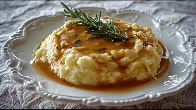 Creamy Mashed Potatoes With Gravy