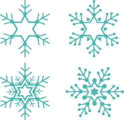 set of snowflakes