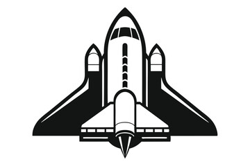 Naklejka premium space shuttle silhouette line art vector illustration