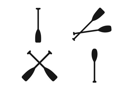Four Paddles Silhouetted on a Gradient Background