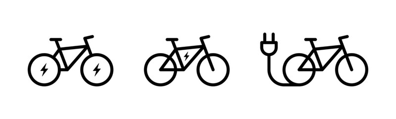 Electric bicycle icon set