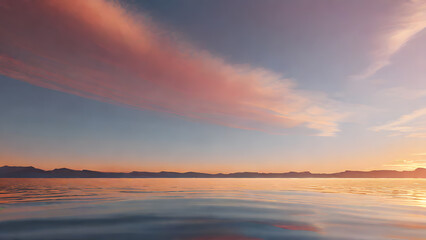 Fototapeta premium Serene Sunset Over Water｜水面に映る静かな夕日