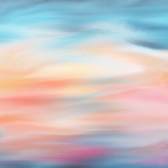 Abstract pastel watercolor background with soft brush strokes of blue pink orange and yellow colors