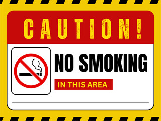 Caution, Minimalist No Smoking Sign