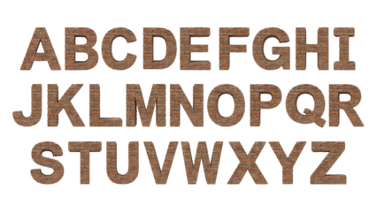 Alphabet Letters A to Z Constructed from Red Brick with 3d Texture
