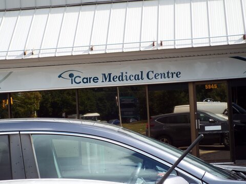 Gloucester, ON, Canada-June 30,2025:A storefront of "iCare Medical Centre" at 5945 Jeanne D'Arc Blvd S.
