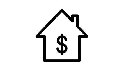 Fototapeta premium House Icon with Dollar Sign Inside.