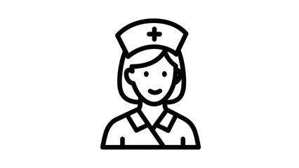 Fototapeta premium Nurse Icon Simple Line Art Illustration.