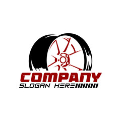 Sports car tire and car rim logo templates
