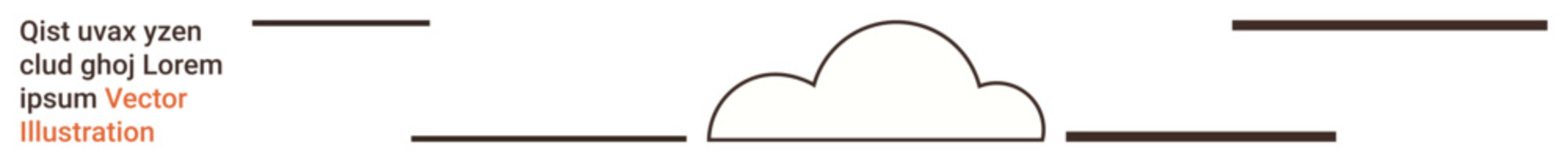 Obraz premium Graphic design, branding, web design, minimal art, clean aesthetics, illustration. Simple cloud shape with horizontal dotted lines. Graphic design and branding concept