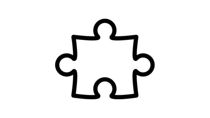 Obraz premium Simple Black Jigsaw Puzzle Piece Icon.