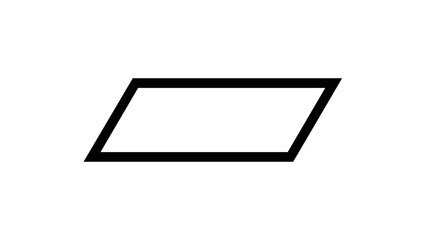 Simple Black Parallelogram Shape Illustration.