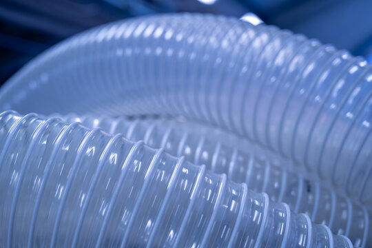 detail of transparent plastic air conditioning hose