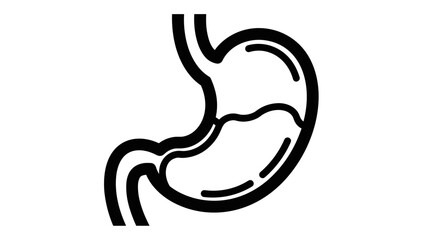 Obraz premium Simple Line Drawing of Human Stomach.