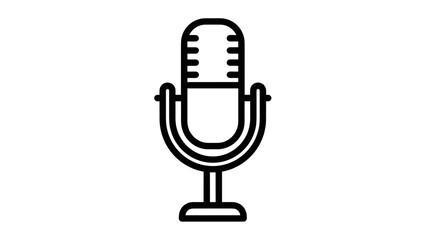 Vintage Style Microphone Icon Illustration.