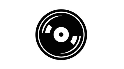 Vinyl Record Icon Simple Design Element.