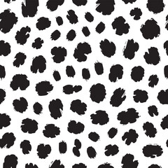 A striking black and white leopard print seamless pattern silhouette