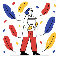 A cartoon character of man