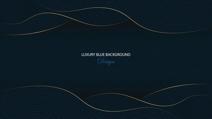 Luxury blue background vector design. Abstract blue background with fold and line decorations. Suit for banner, backdrop, award, certificate and others