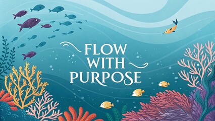 Beneath the Surface: Schools of Fish Swim Through Vibrant Coral Reefs in Flowing Ocean Currents, Inspiring a Sense of Purpose