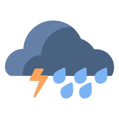 Thunderstorm cloud vector icon. Weather icon flat style. perfect use for logo, presentation, website, and more. modern icon design color style 