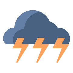 Thunderstorm cloud vector icon. Weather icon flat style. perfect use for logo, presentation, website, and more. modern icon design color style 