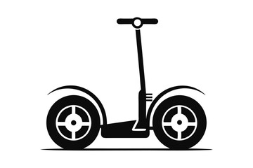 segway silhouette line art vector illustration