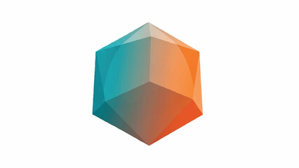 Geometric 3D Octahedron With Gradient Colors Symbolizing Technology and Innovation