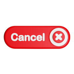 Red 3d cancel button for user interface design