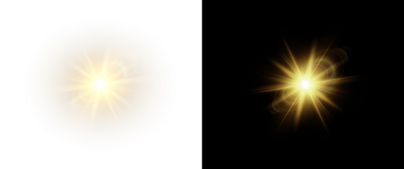 Vibrant burst of light with shimmering sparks on a transparent background. Magical effect for overlays, illustrations, advertising designs, visual effects, and advertising backdrops.