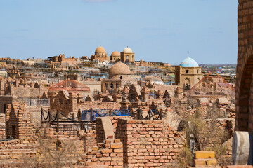 Naklejka premium Mizdakhan Necropolis : Ancient tombs and mausoleums in Karakalpakstan, Uzbekistan, Central Asia